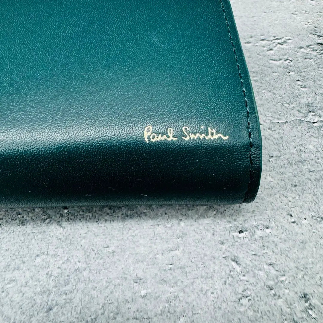 [Nuevo/sin usar] Estuche para llaves Paul Smith con 4 rayas en verde azulado