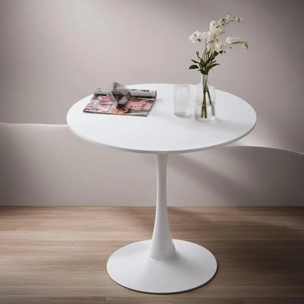 Load capacity 100kg Scandinavian style MDF round table diameter 80cm White | 耐荷重100kg 北欧スタイル MDF丸テーブル 直径80cm ホワイト