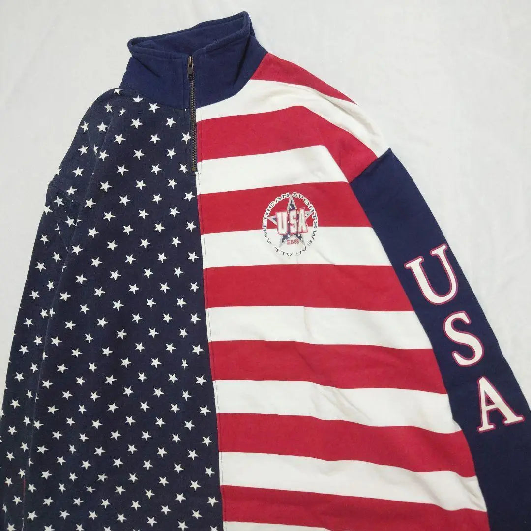 80s USA EBGB Camisa con media cremallera cortada Soron T | 80s USA製 ebgb ハーフジップシャツ カットソー ロンT