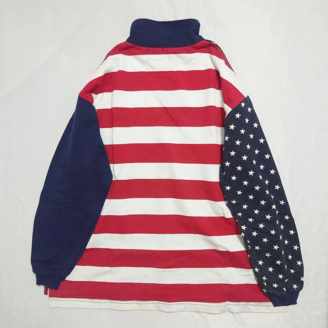 80s USA EBGB Camisa con media cremallera cortada Soron T | 80s USA製 ebgb ハーフジップシャツ カットソー ロンT