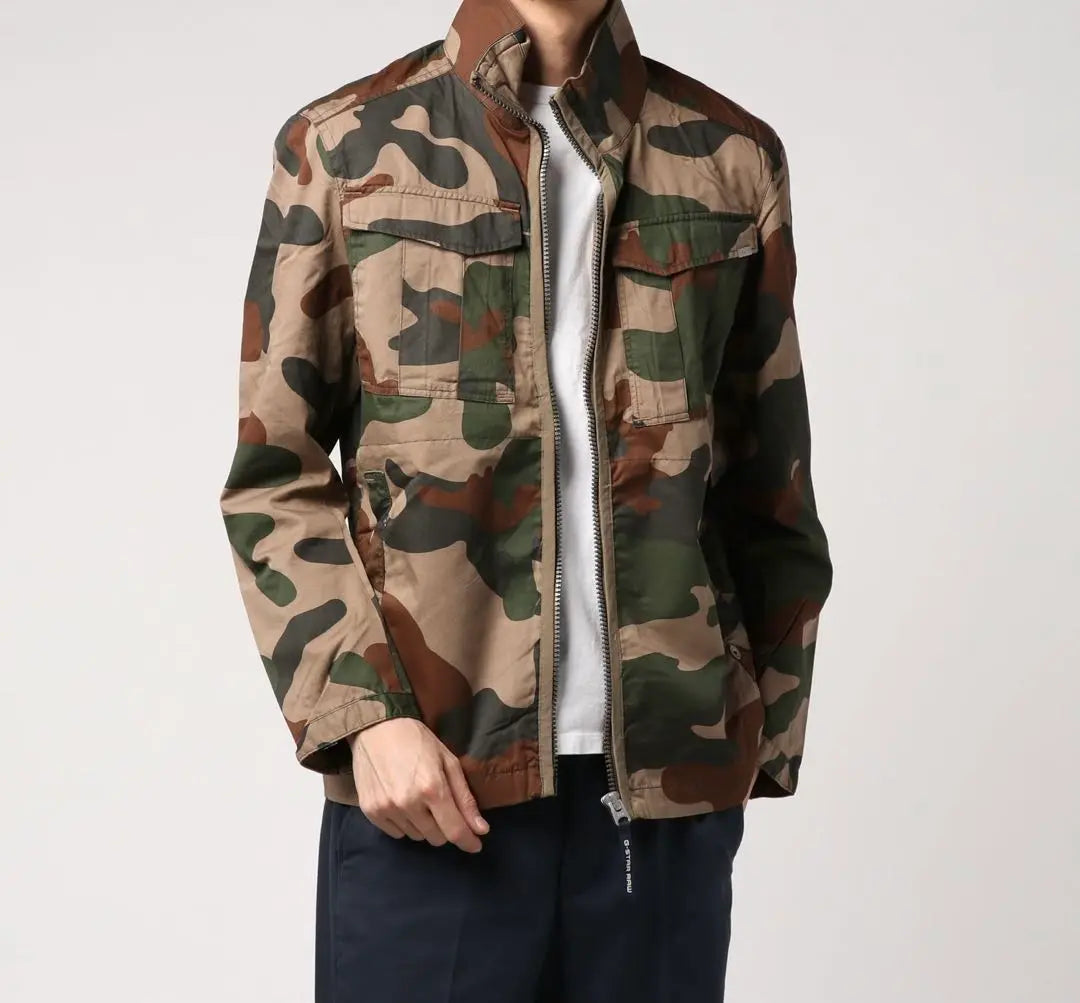 G-STAR RAW | Cotton twill military camouflage jacket XS camouflage pattern