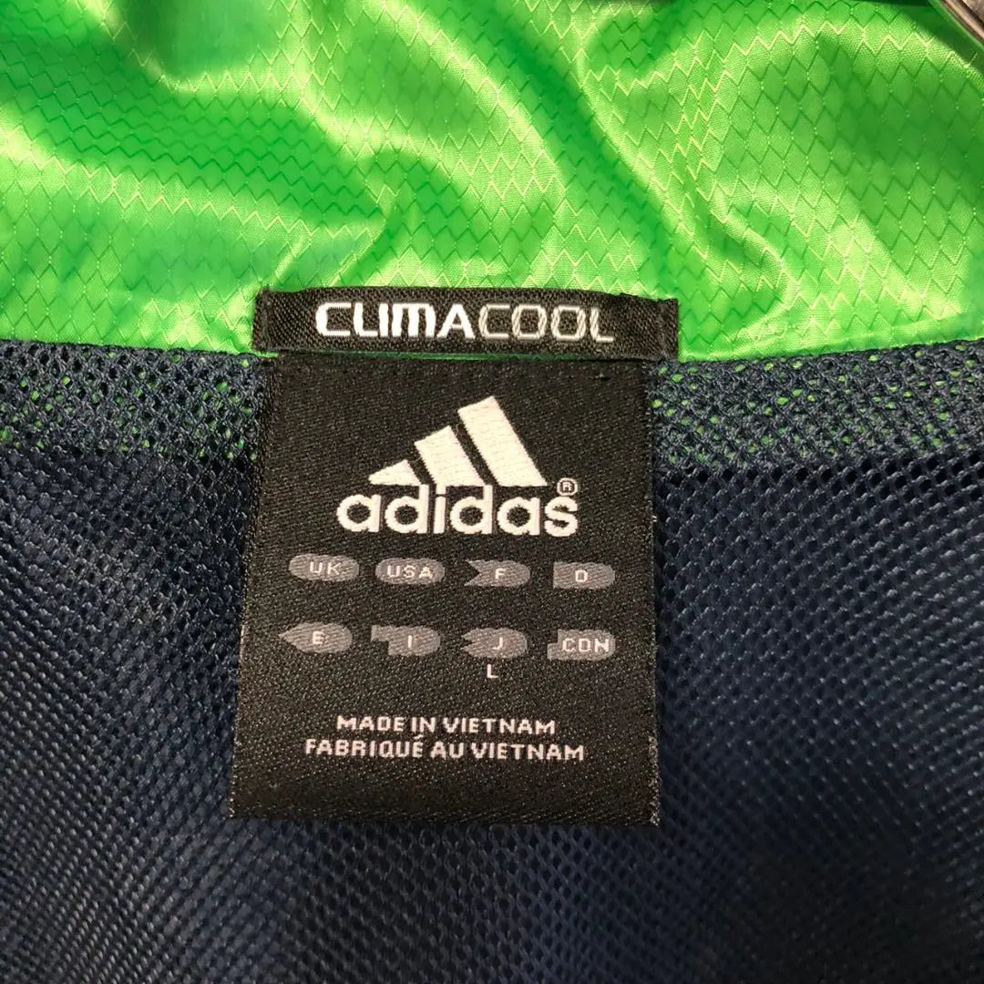 adidas print logo nylon jacket vintage clothing L navy