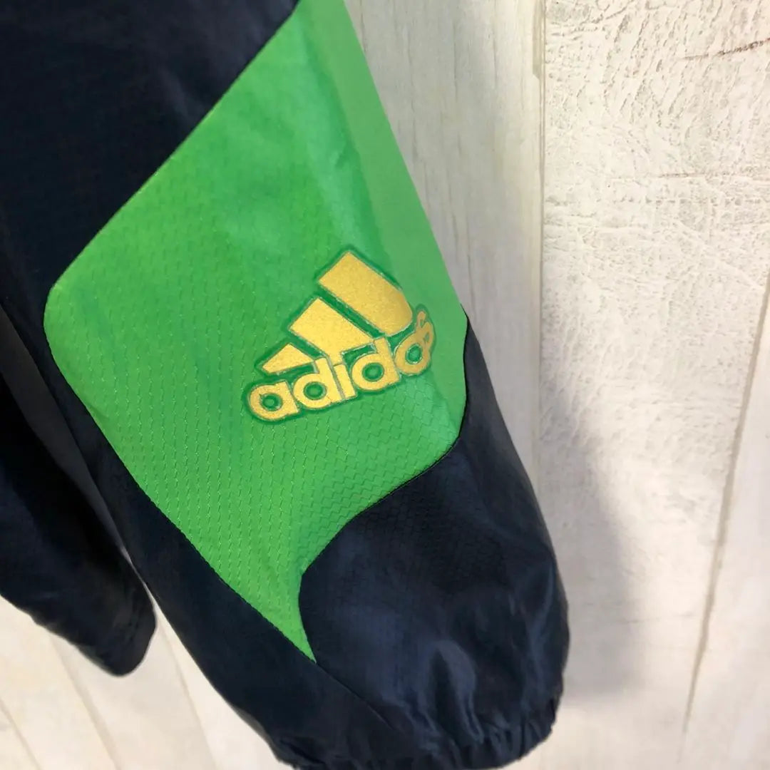 adidas print logo nylon jacket vintage clothing L navy