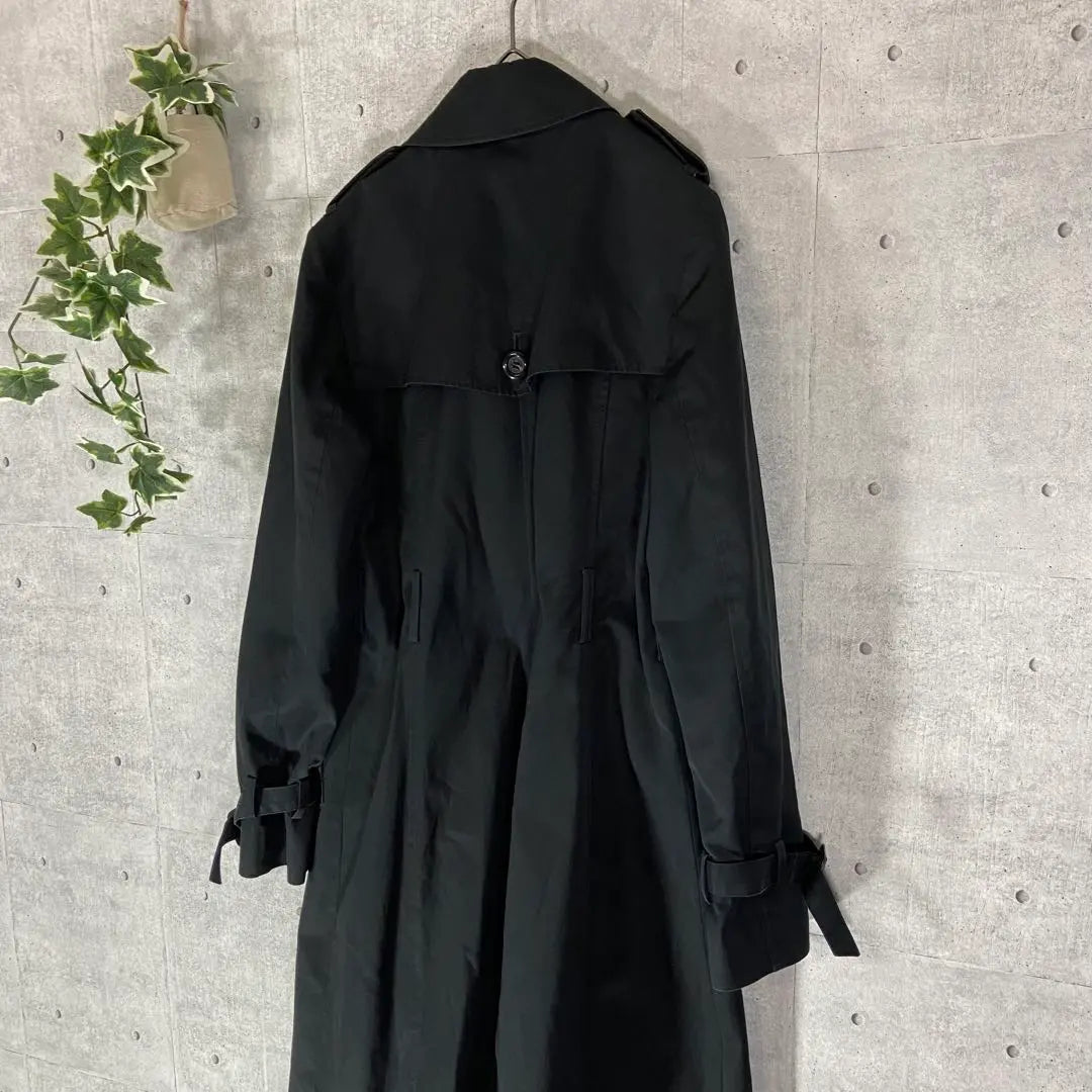 Manok coat black trench coat double breasted S size old clothing