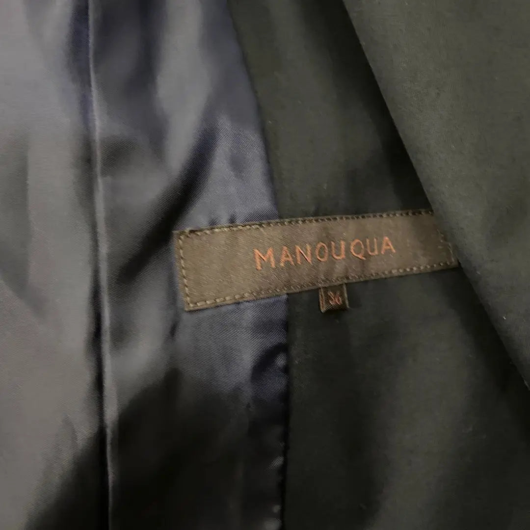 Abrigo Manok, gabardina negra, cruzado, talla S, ropa vieja