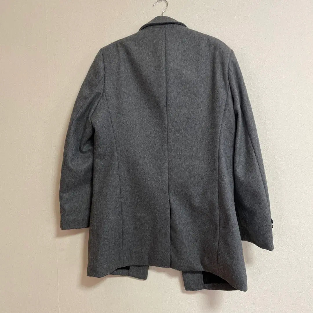 Gray Wool Mixed Single Button Long Coat XXL