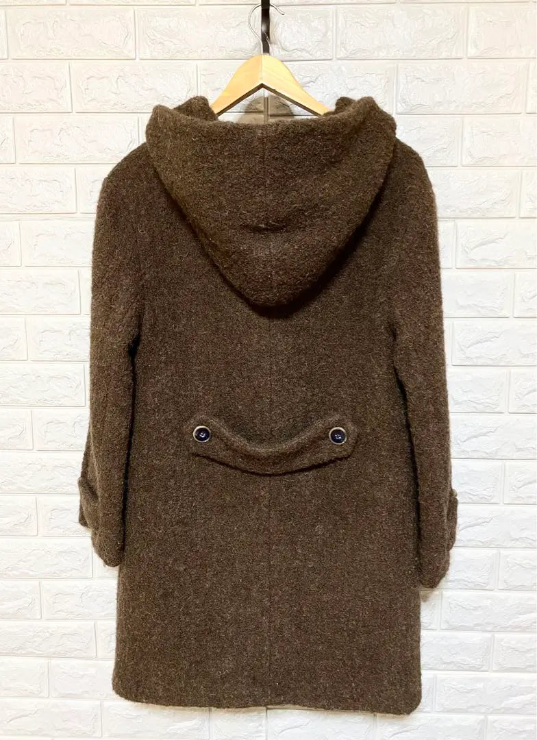 435■MAISON LENER■Wool coat/fluffy/alpaca blend/brown/S