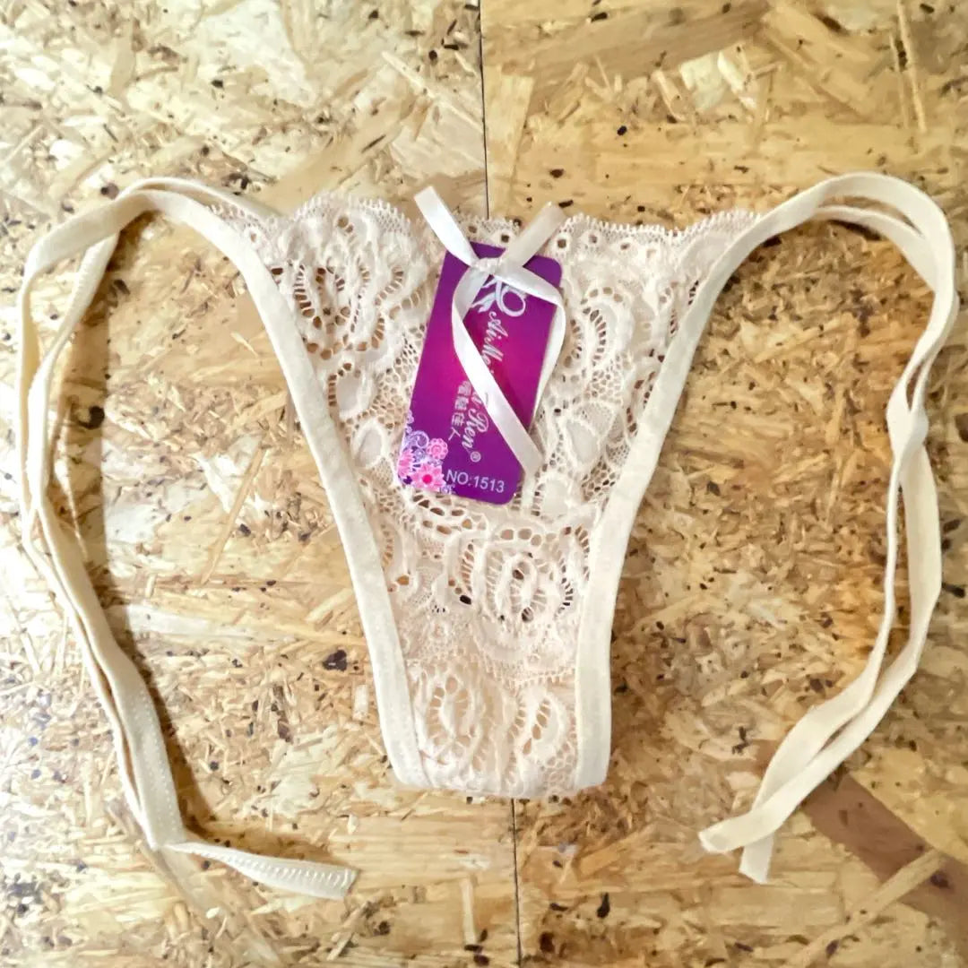 Thong, underwear, lace, lace panties, shorts, pants, women's, beige