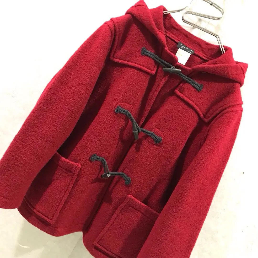 90s French Agnes B Duffle Coat Vintage Red 2