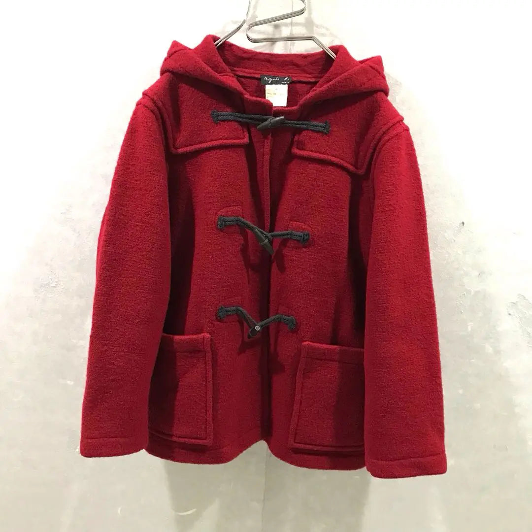 90s French Agnes B Duffle Coat Vintage Red 2