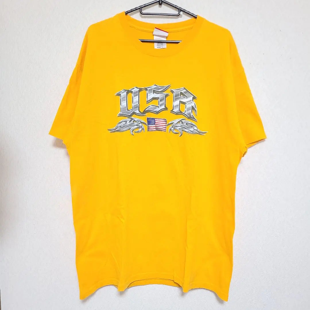 Camiseta estampada SONOMA USA Amarillo amarillo American casual logo grande | プリント tシャツ sonoma USA 黄色 イエロー アメカジ ビッグロゴ