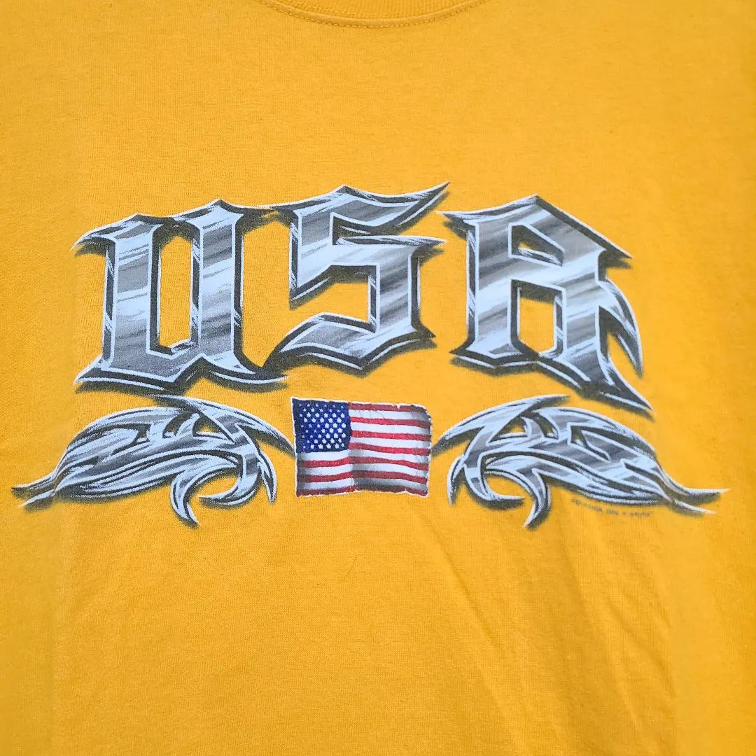 Camiseta estampada SONOMA USA Amarillo amarillo American casual logo grande | プリント tシャツ sonoma USA 黄色 イエロー アメカジ ビッグロゴ