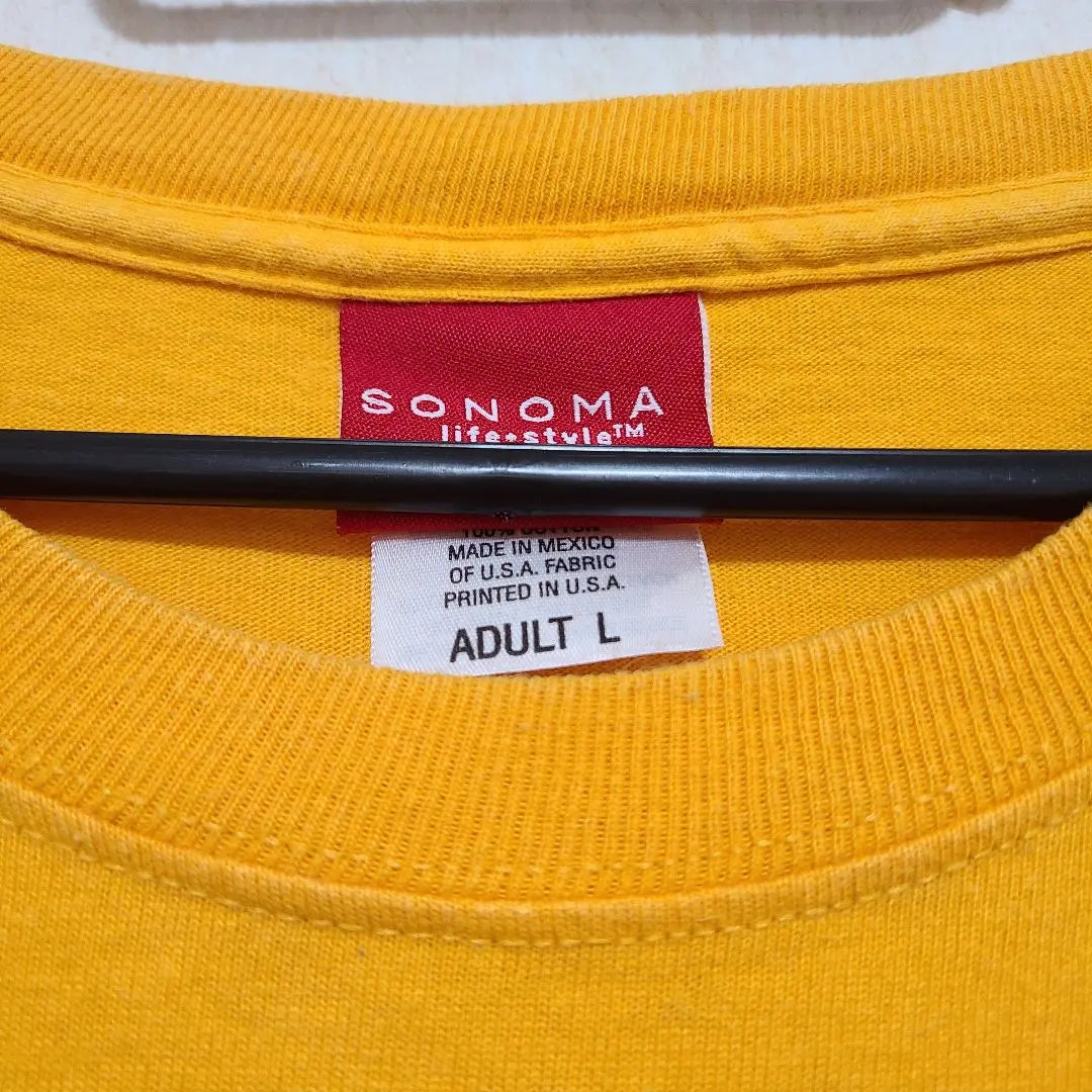 Camiseta estampada SONOMA USA Amarillo amarillo American casual logo grande | プリント tシャツ sonoma USA 黄色 イエロー アメカジ ビッグロゴ