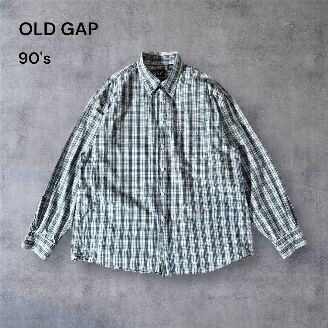 [598] 90s OLD GAP long sleeve shirt check pattern multi-color vintage old clothes