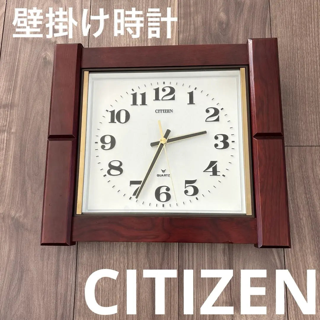 [Producto en funcionamiento] Reloj de pared a batería de cuarzo CITIZEN 4MG820 Marco de madera