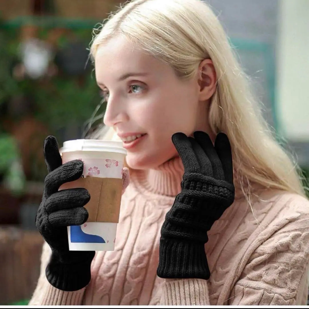 Guantes De Invierno Para Mujer Guantes De Punto Cálidos A Prueba De Frío Seguir Guantes Lindos Lindos | 手袋 レディース 冬 暖かい 可愛い ニット 防寒グローブ 防寒手袋 可愛い