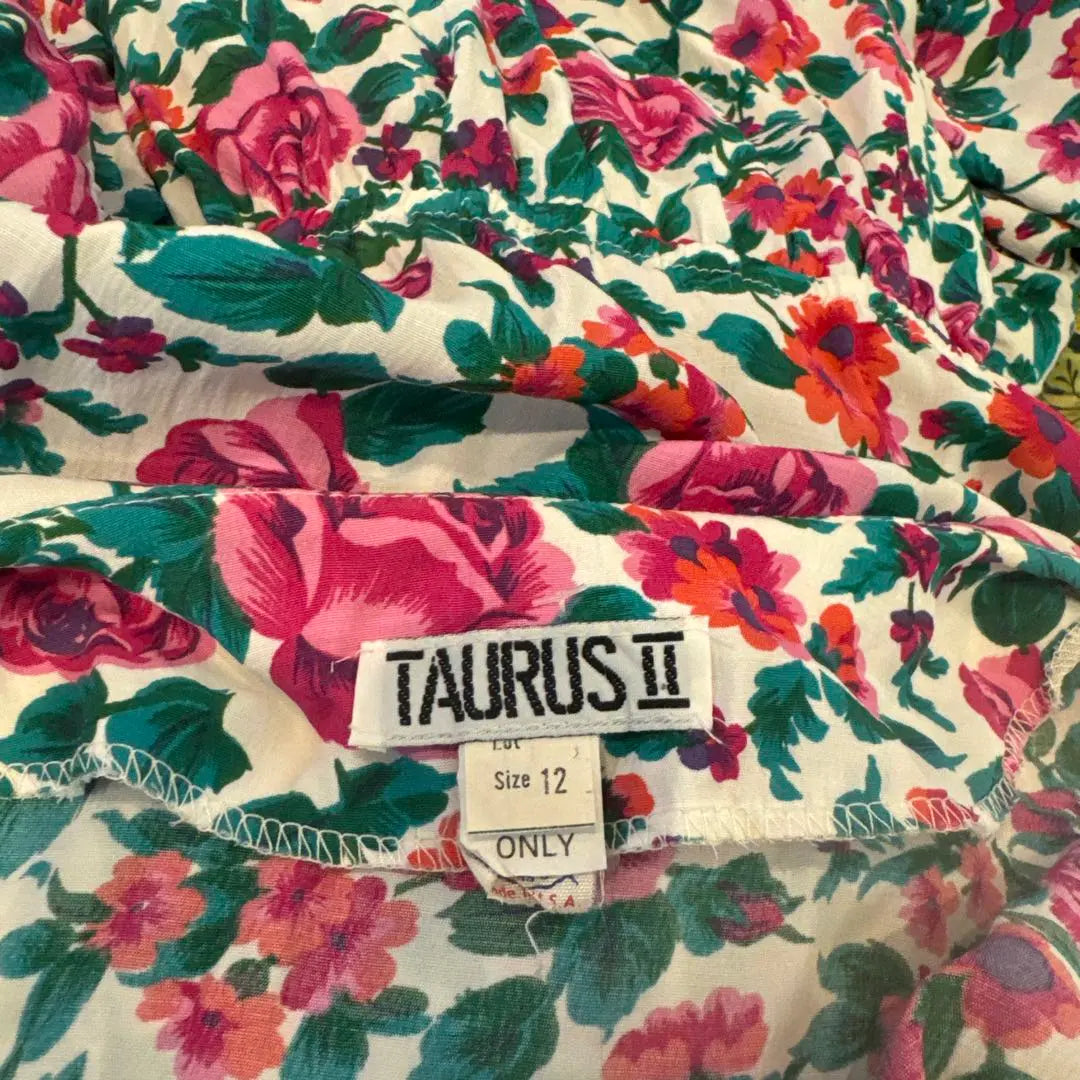 Union Tag Made in USA Floral Pattern Cache Coeur Dress Petal Sleeve