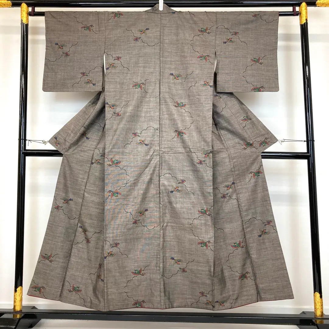 [Kimono and obi -ryu] O 41 ◆ Authentic Mud Oshima Tsumugi Komon