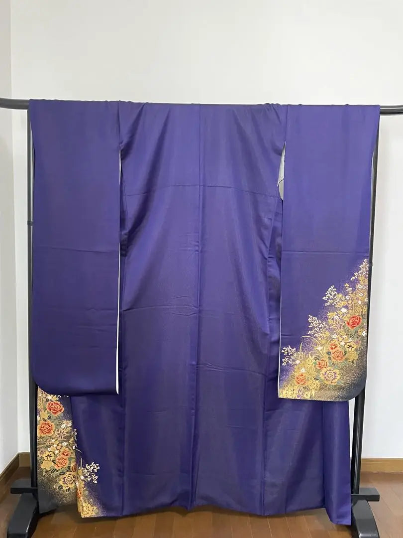 Furisode Full Set, Beautiful Condition, Gold-Threaded Purple