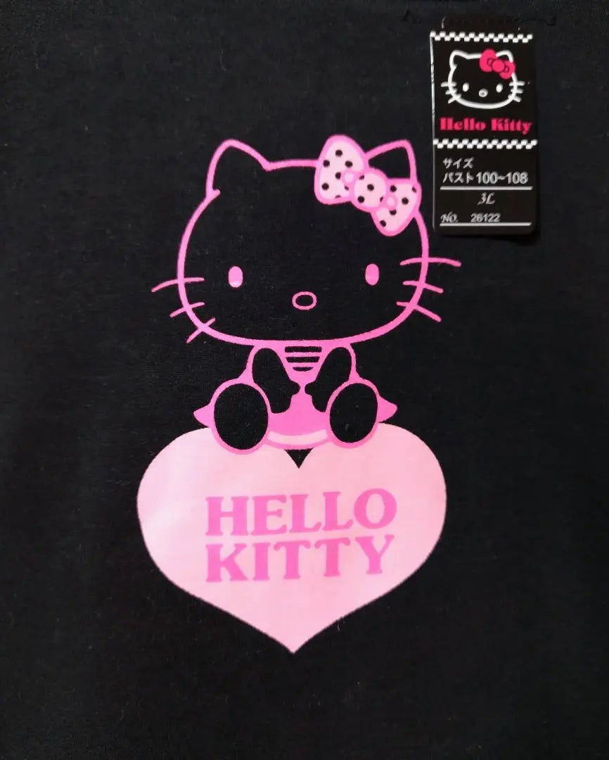 [Sanrio] HELLO KITTY★Kitty-chan, sudadera con capucha negra, sudadera (3L) | 【サンリオ】HELLO KITTY★キティちゃん・黒パーカー・トレーナー(3L)