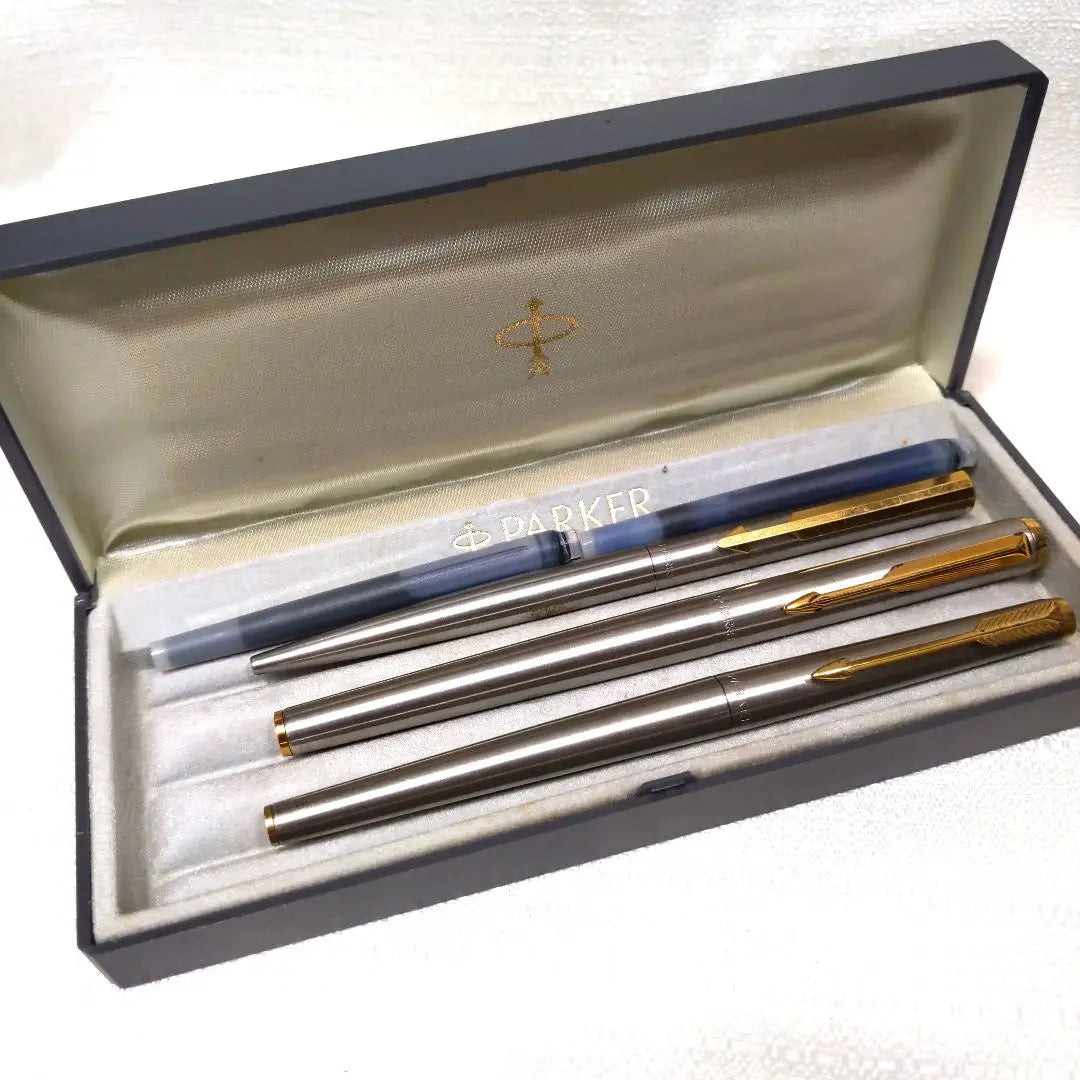 PARKER hoodie fountain pen ballpoint pen set silver gold