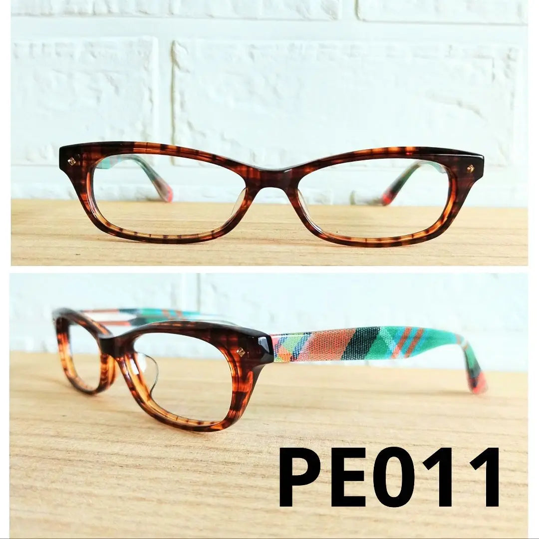 ⭕️Check [PE011] Glasses frame, lattice pattern, tartan check, brown, green