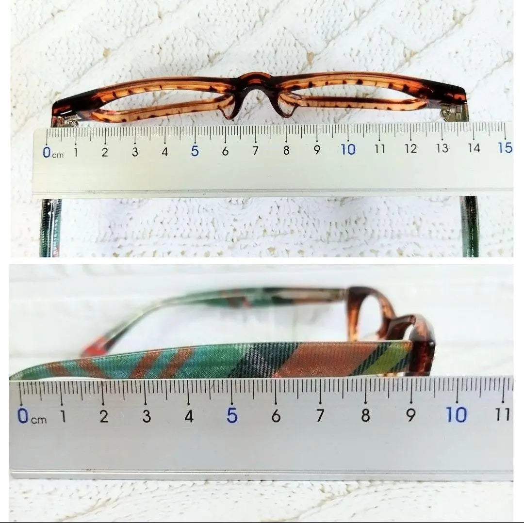 ⭕️Check [PE011] Glasses frame, lattice pattern, tartan check, brown, green