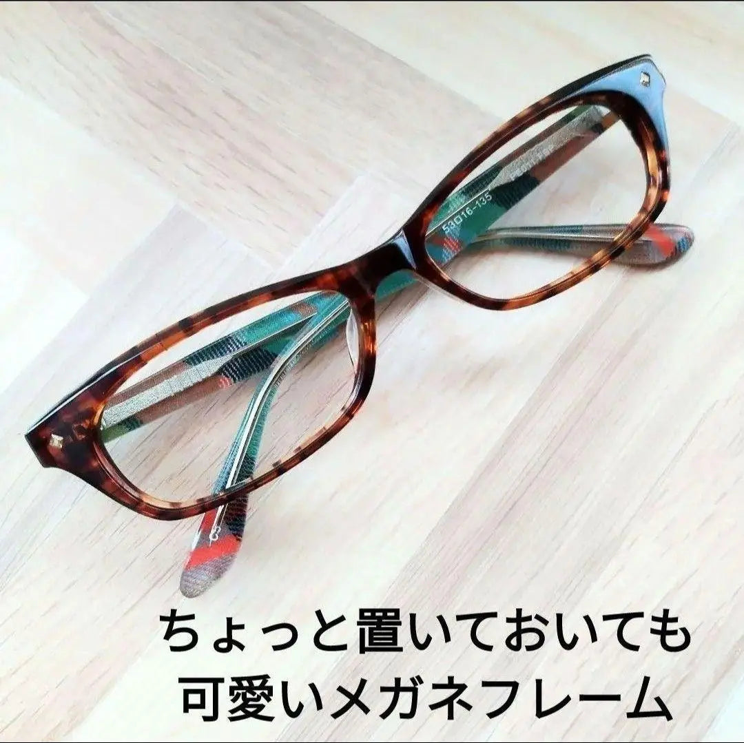 ⭕️Check [PE011] Glasses frame, lattice pattern, tartan check, brown, green