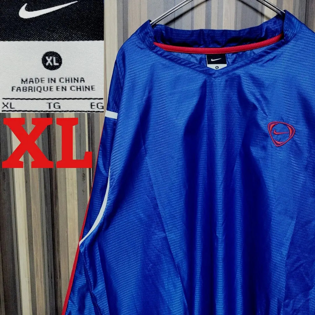 [NIKE] Chaqueta de nailon con logotipo bordado Nike Swoosh Piste XL azul