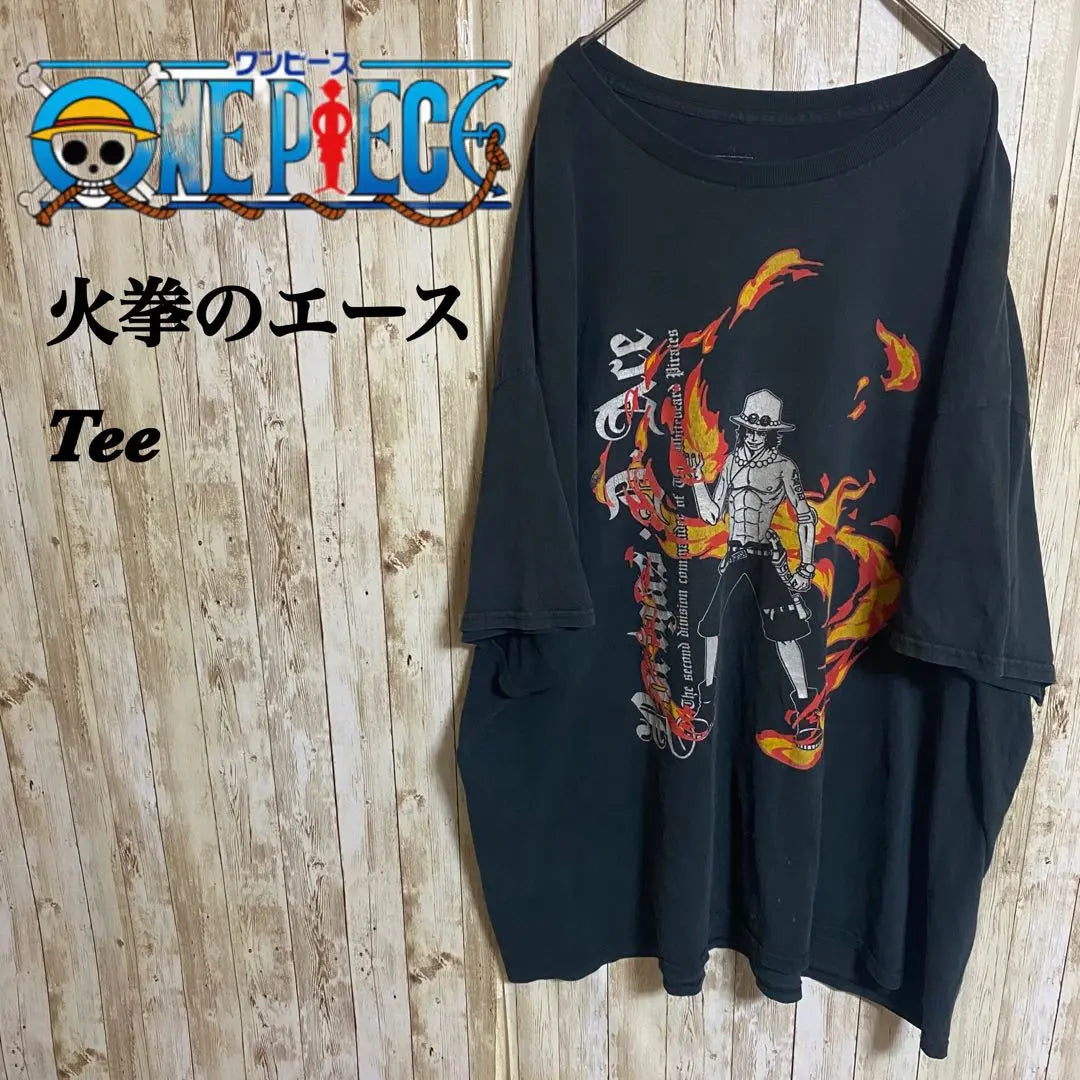 [D76] CAMISETA con estampado de personaje de ONE PIECE One Piece, puño de fuego y as | 【D76】ONE PIECEワンピース 火拳のエースキャラクタープリントCamiseta