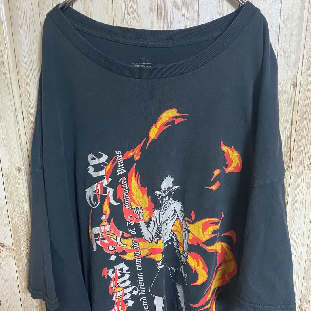 [D76] CAMISETA con estampado de personaje de ONE PIECE One Piece, puño de fuego y as | 【D76】ONE PIECEワンピース 火拳のエースキャラクタープリントCamiseta