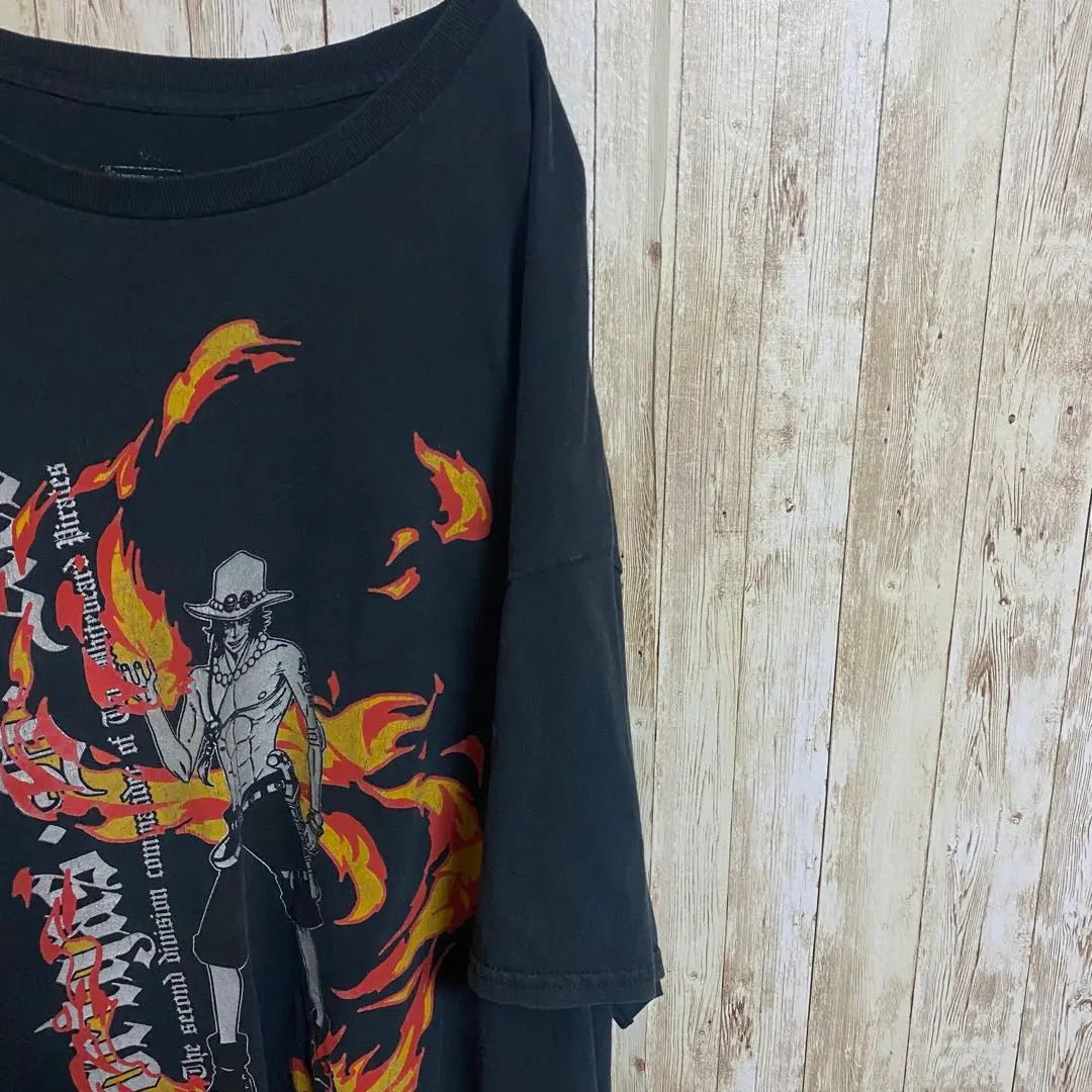 [D76] CAMISETA con estampado de personaje de ONE PIECE One Piece, puño de fuego y as | 【D76】ONE PIECEワンピース 火拳のエースキャラクタープリントCamiseta