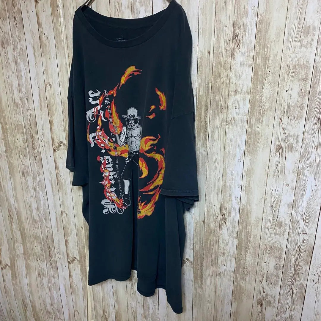 [D76] CAMISETA con estampado de personaje de ONE PIECE One Piece, puño de fuego y as | 【D76】ONE PIECEワンピース 火拳のエースキャラクタープリントCamiseta