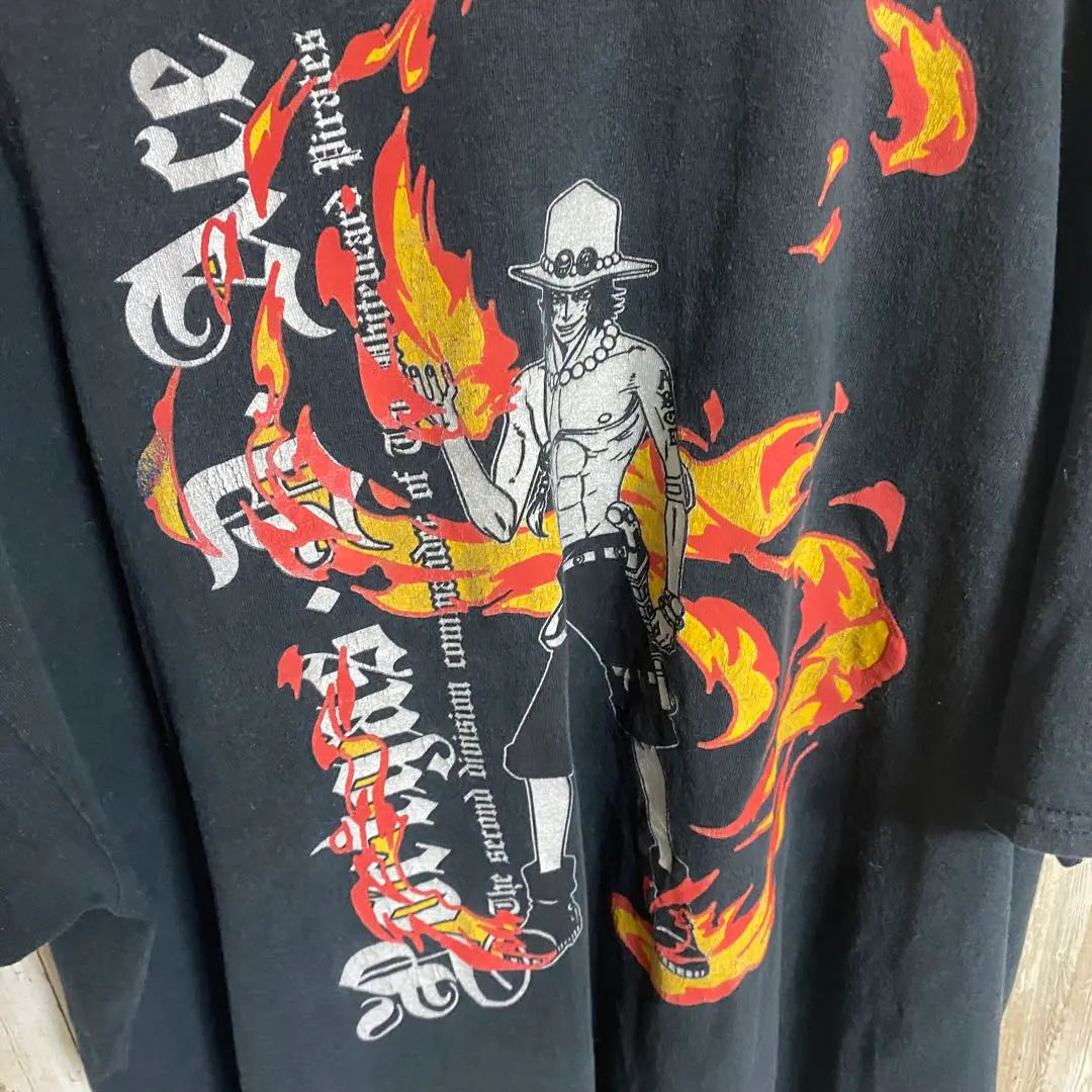 [D76] CAMISETA con estampado de personaje de ONE PIECE One Piece, puño de fuego y as | 【D76】ONE PIECEワンピース 火拳のエースキャラクタープリントCamiseta