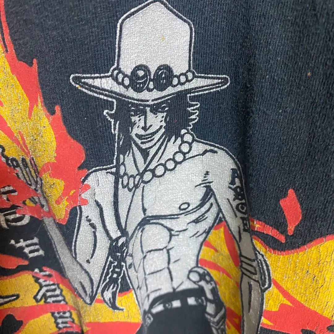 [D76] CAMISETA con estampado de personaje de ONE PIECE One Piece, puño de fuego y as | 【D76】ONE PIECEワンピース 火拳のエースキャラクタープリントCamiseta