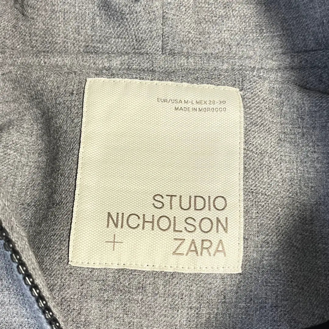 [ZARA] STUDIONICHOLSON Long Sleeve Hoodie Lace-up Gray