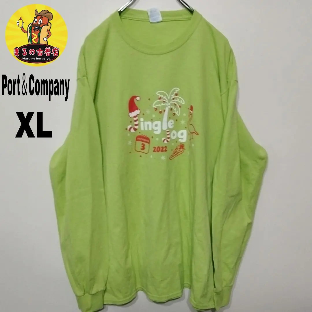 USA Vintage Clothing Port & Company Long T-shirt XL Light Green