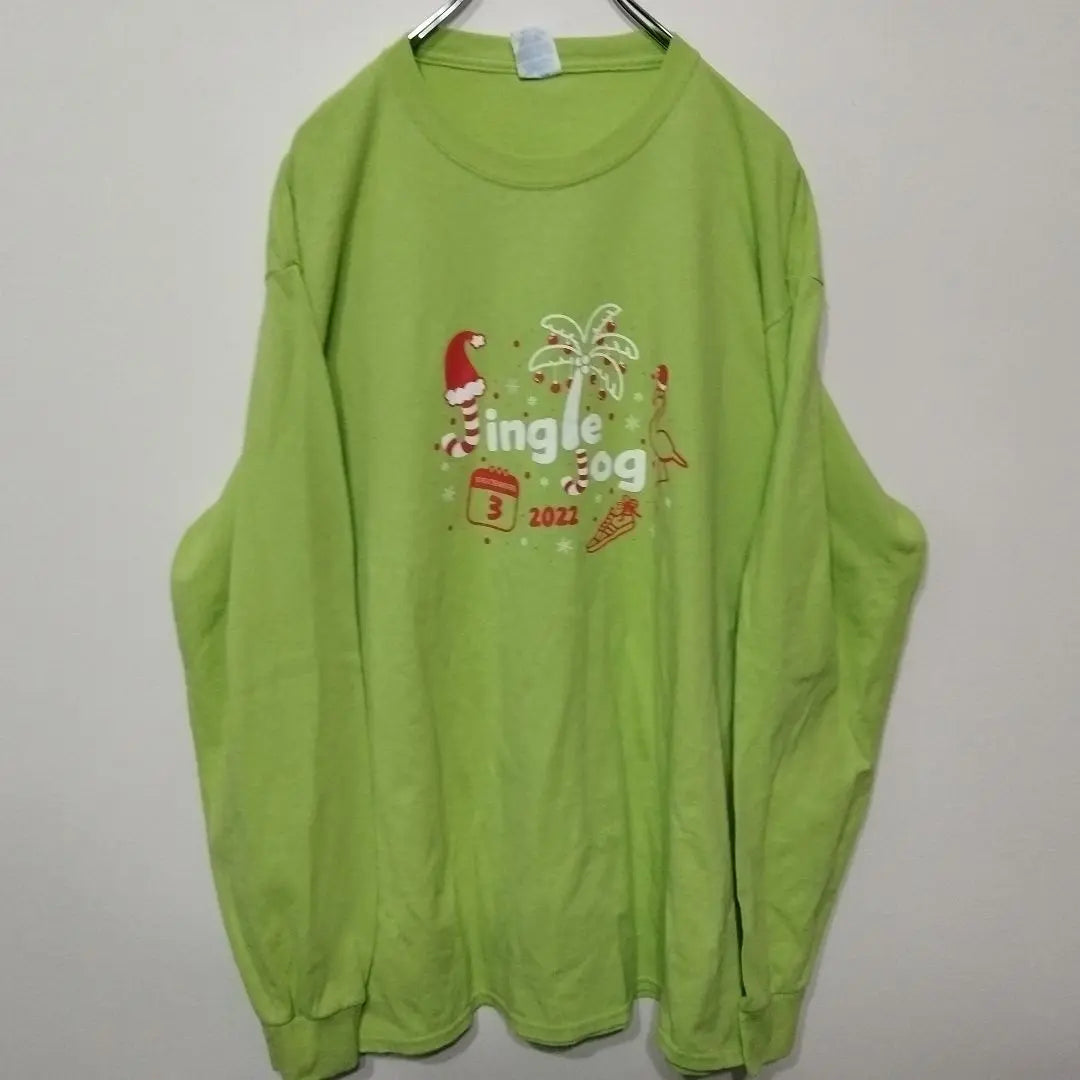 USA Vintage Clothing Port & Company Long T-shirt XL Light Green