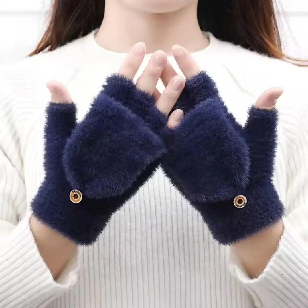 Guantes de mujer, compatibles con smartphones, manoplas bidireccionales, escuela, desplazamientos, botones, rosa | レディース 手袋 スマホ対応 2way ミトン 通学 通勤 ボタン ピンク