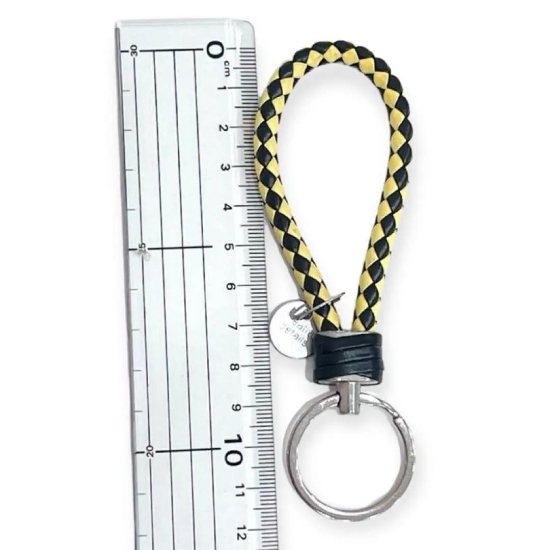 Keychain Keyring Braided Strap Strap Black Yellow