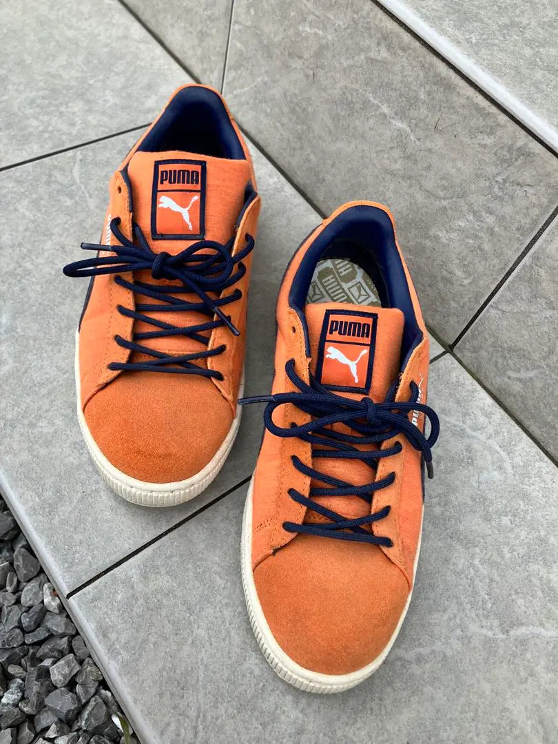 PUMA Orange Suede Sneakers 26.0cm