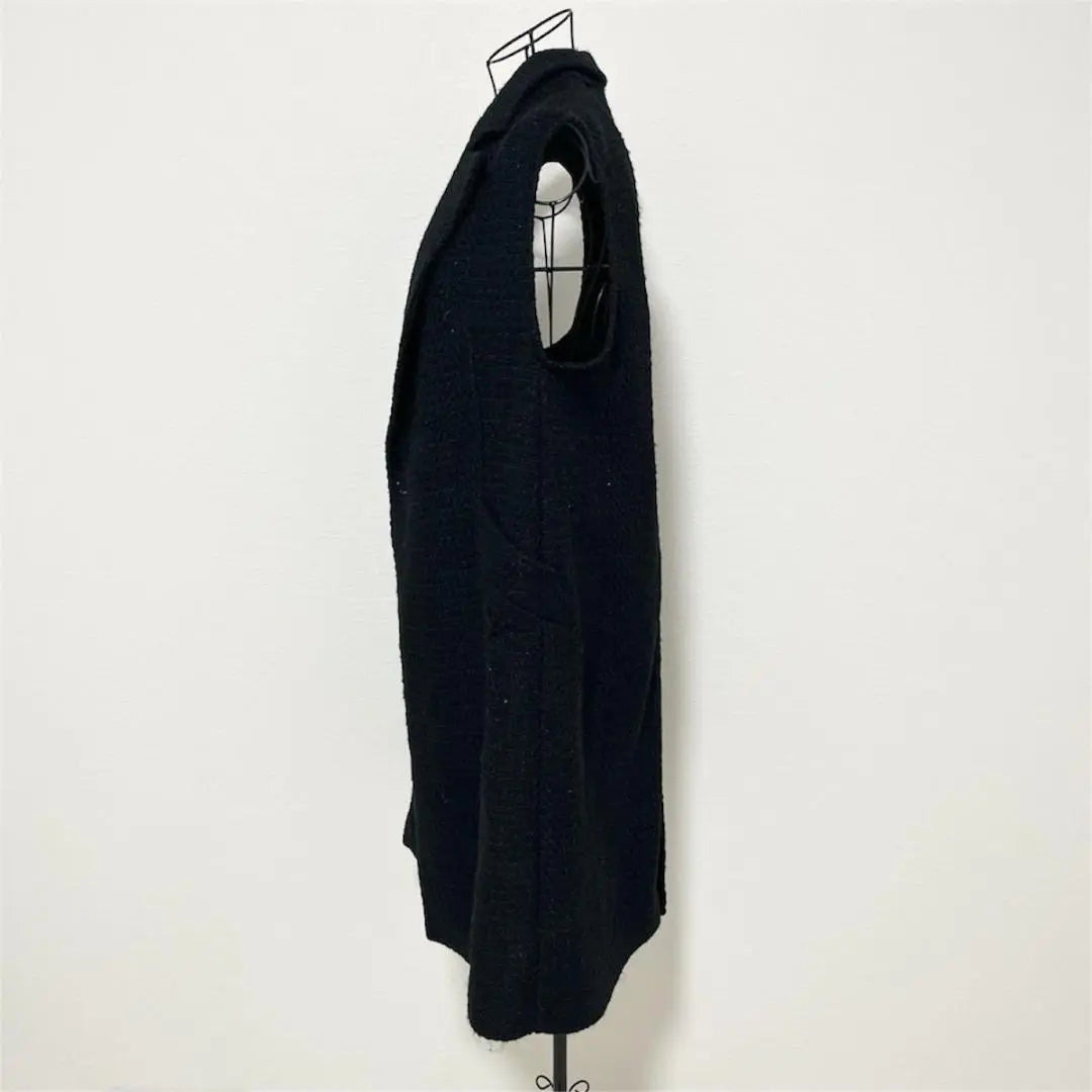 ZARA Gilet Vest S Black Long Length Thick Cover Simple Beautiful