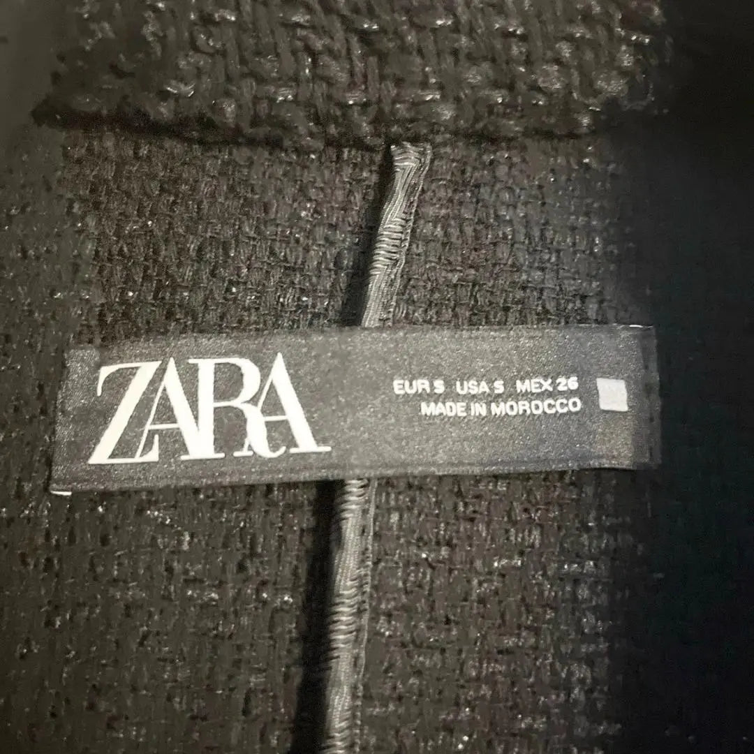 Chaleco ZARA S Negro Largo Largo Grueso Cubierta Sencillo Hermoso