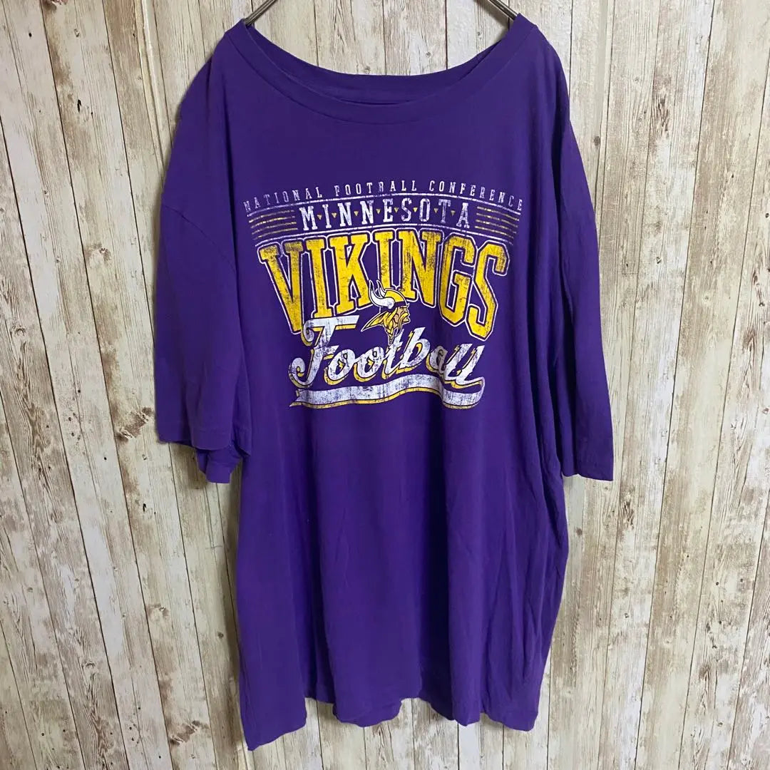 [B59] Camiseta con estampado de logotipo grande del equipo Minnesota Vikings de la NFL