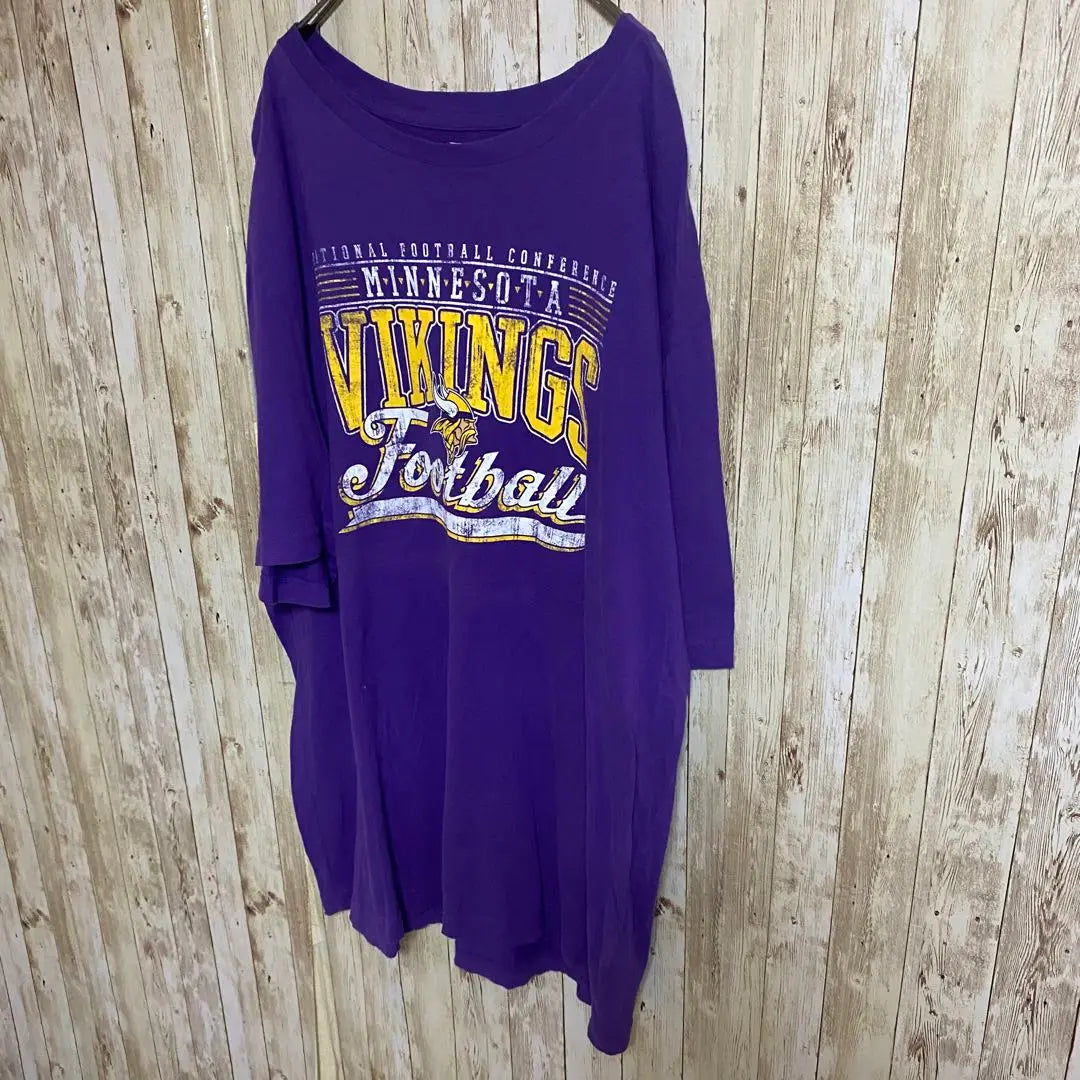 [B59] Camiseta con estampado de logotipo grande del equipo Minnesota Vikings de la NFL