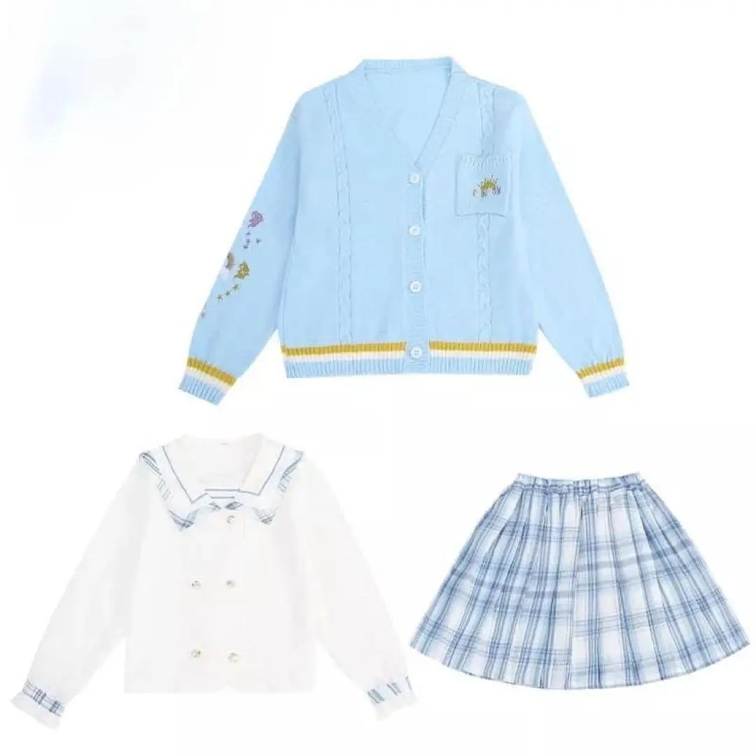 Entrance ceremony graduation ceremony female high school uniform JK light blue 4 -piece set 170 | 入学式 卒業式 女子高生 制服 JK 水色 4点セット 170