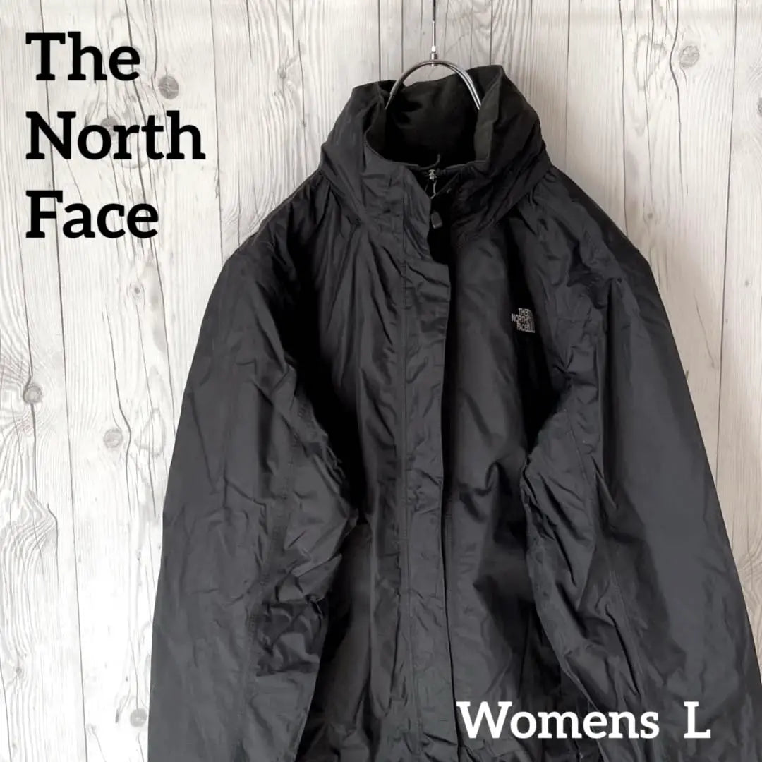 North Face Mountain Parka Nylon Jacket Women's L Black Black