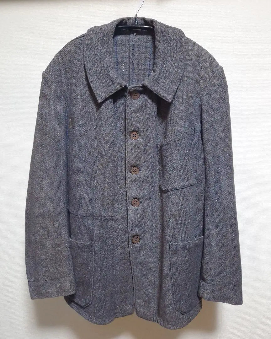 30S 40s Farmers Jacket Wool French Work Vintage