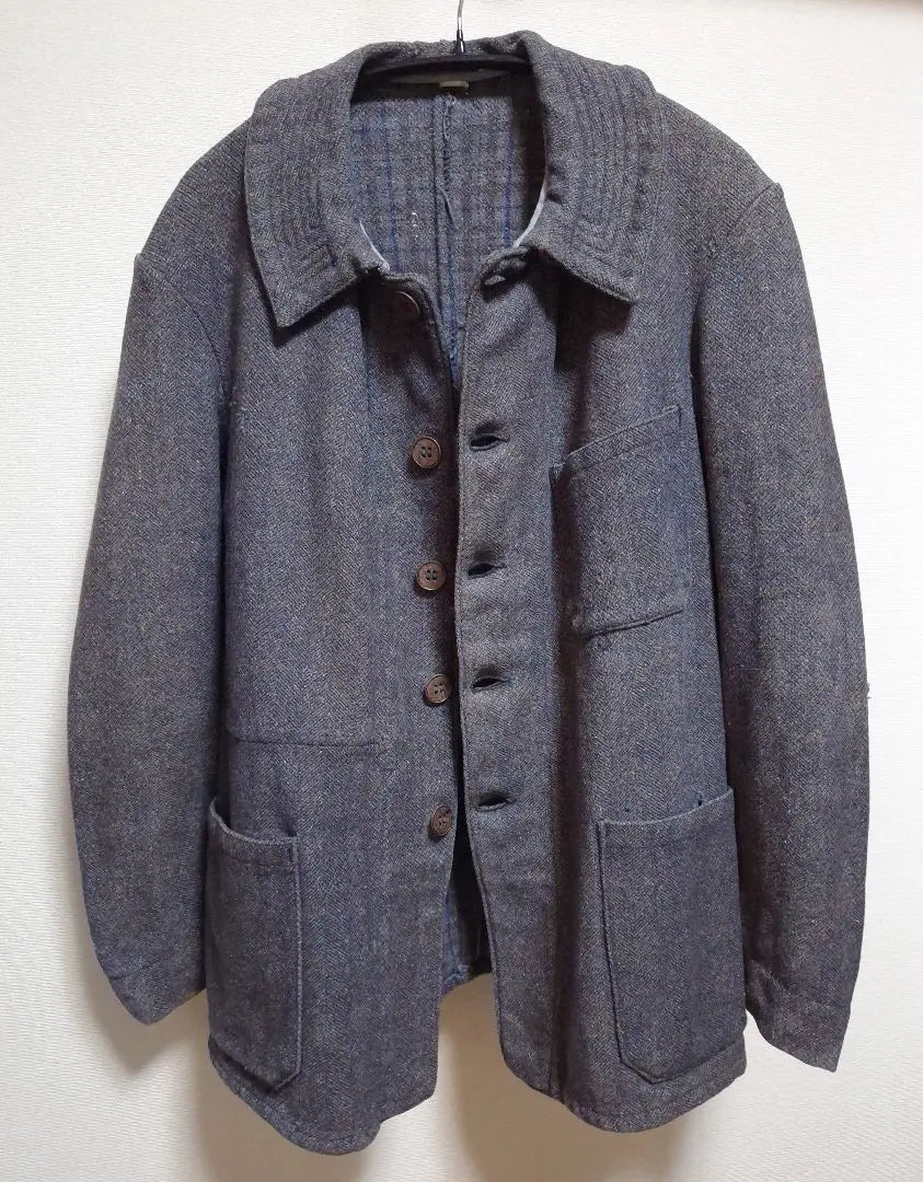 30S 40s Farmers Jacket Wool French Work Vintage