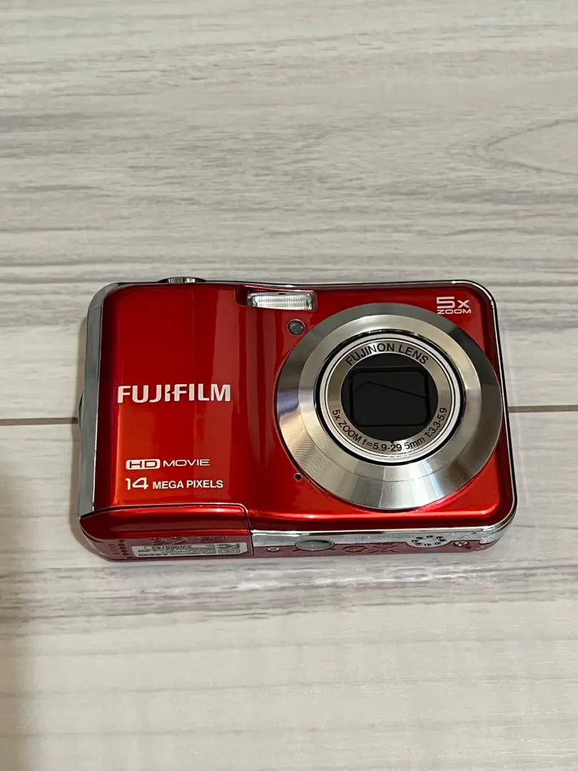 [Good condition] FUJIFILM AX600 with SD card, digital camera, red, box included